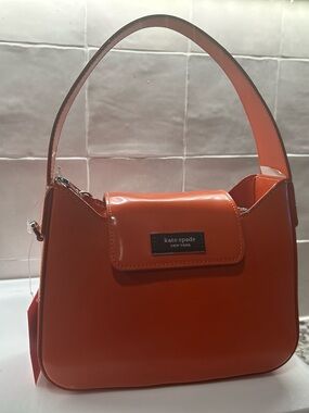 kate spade Orange Patent Shoulder Bag with Top Strap